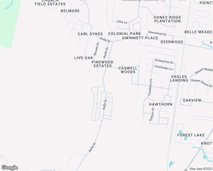 map of restaurants, bars, coffee shops, grocery stores, and more near 1120 Kelly Drive in Hinesville