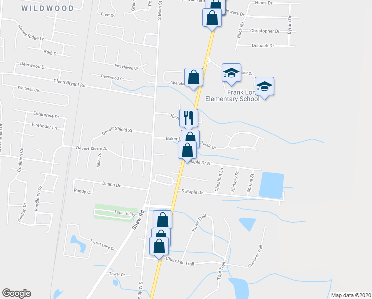 map of restaurants, bars, coffee shops, grocery stores, and more near 2186 West Oglethorpe Highway in Hinesville