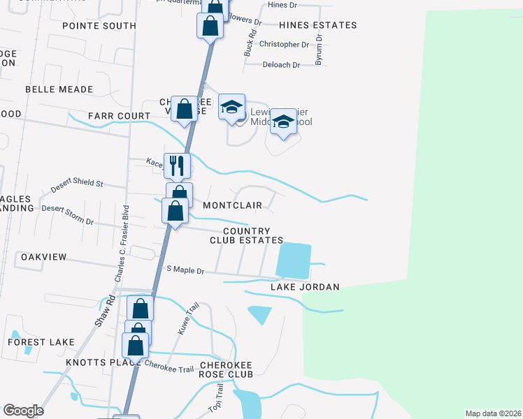 map of restaurants, bars, coffee shops, grocery stores, and more near 1169 Cumberland Drive in Hinesville