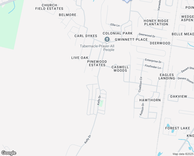 map of restaurants, bars, coffee shops, grocery stores, and more near 1120 Kelly Drive in Hinesville