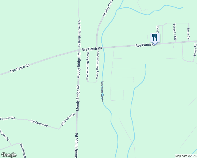 map of restaurants, bars, coffee shops, grocery stores, and more near 448 Mancy Garrason Loop in Ludowici