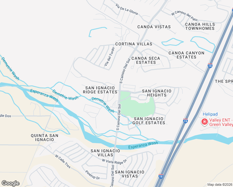 map of restaurants, bars, coffee shops, grocery stores, and more near 1815 West Placita De Agosto in Green Valley