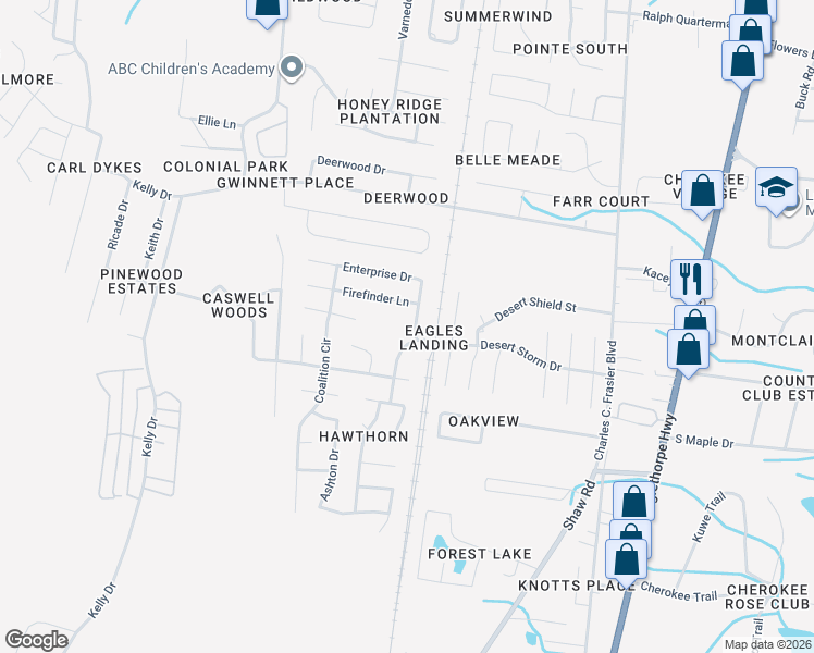 map of restaurants, bars, coffee shops, grocery stores, and more near 1427 Abrahms Alley in Hinesville