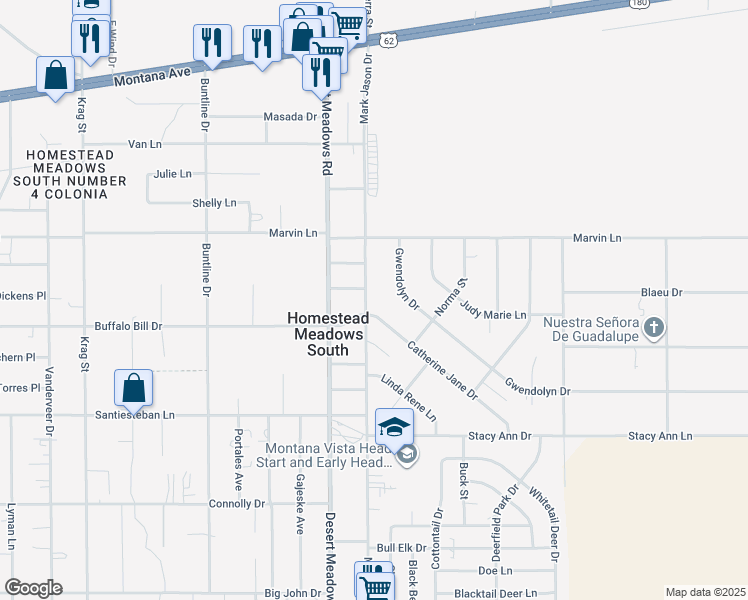 map of restaurants, bars, coffee shops, grocery stores, and more near 3808 Mark Jason Drive in El Paso