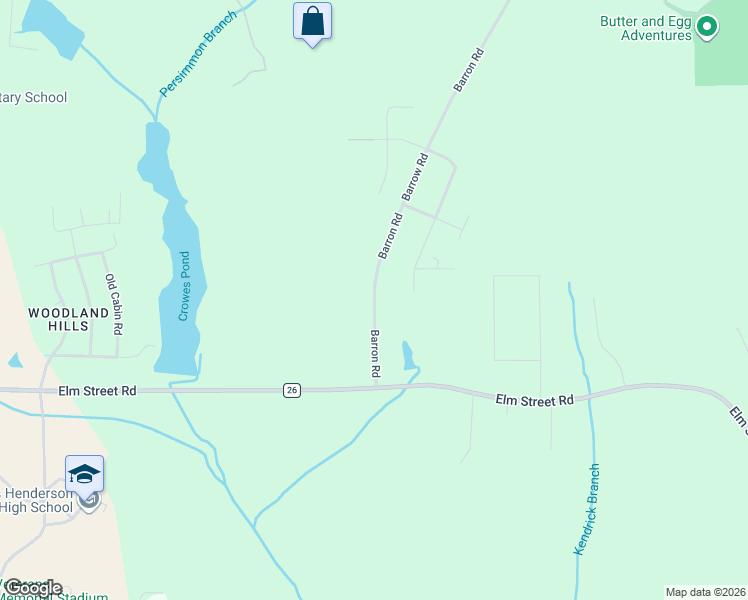 map of restaurants, bars, coffee shops, grocery stores, and more near Barron Road in Troy