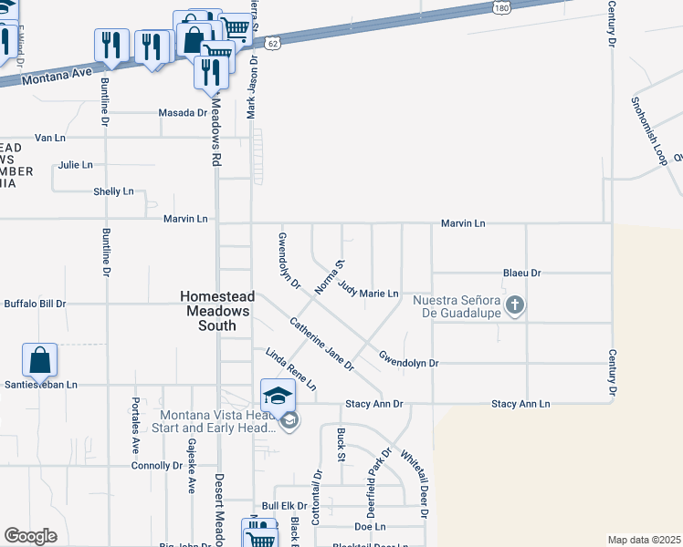 map of restaurants, bars, coffee shops, grocery stores, and more near 3774 Judy Marie Lane in El Paso