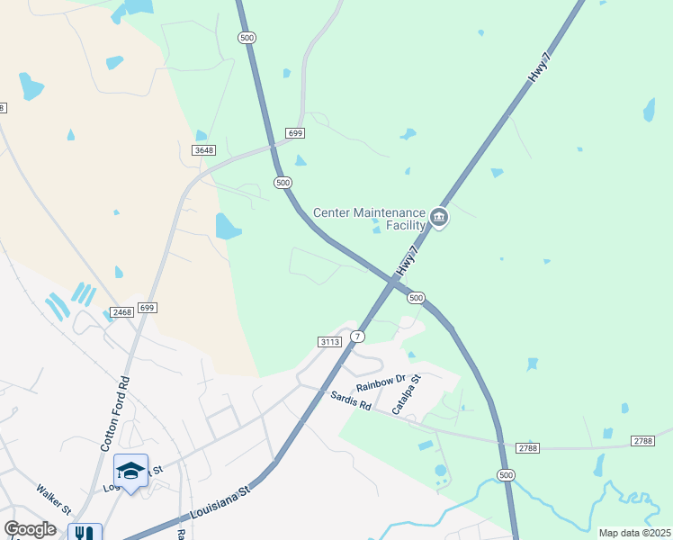 map of restaurants, bars, coffee shops, grocery stores, and more near Loop 500 North in Center