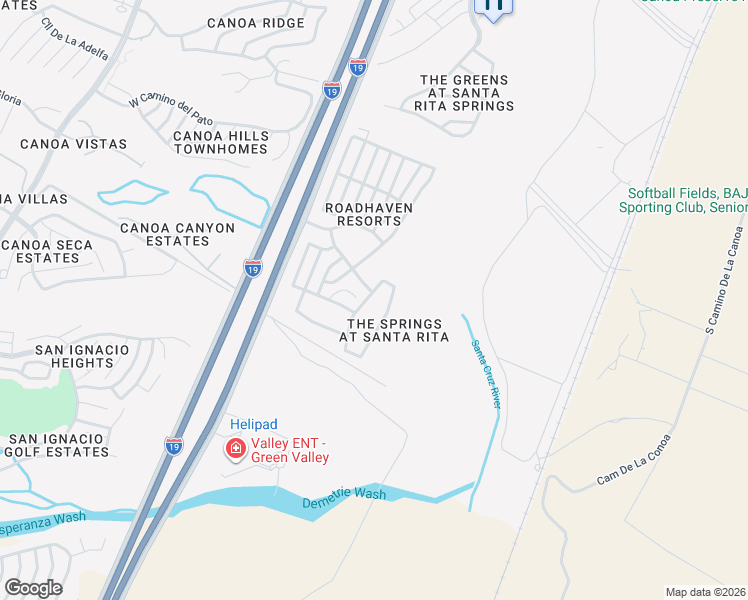 map of restaurants, bars, coffee shops, grocery stores, and more near 4013 South Golden Lynx Road in Green Valley