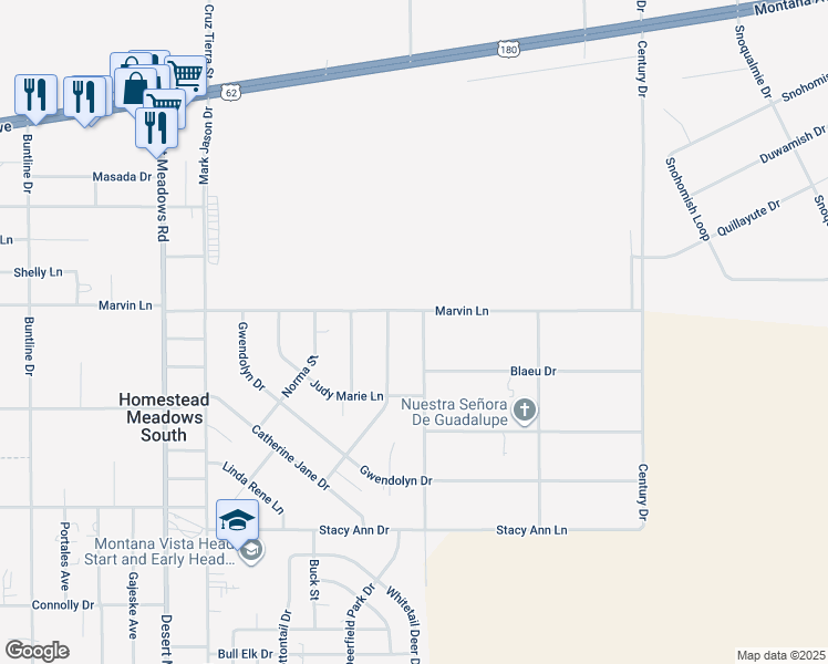map of restaurants, bars, coffee shops, grocery stores, and more near 3869 John Christopher Drive in El Paso