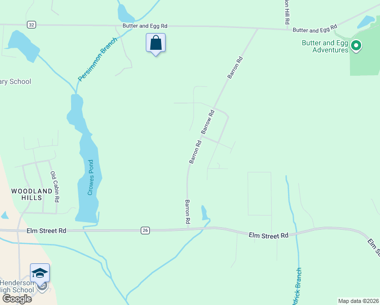 map of restaurants, bars, coffee shops, grocery stores, and more near Barron Road in Troy