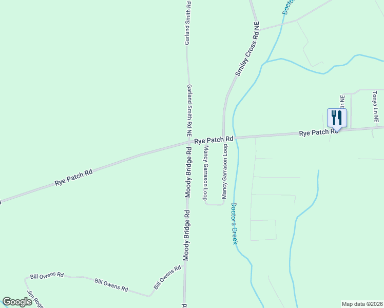 map of restaurants, bars, coffee shops, grocery stores, and more near 3781 Rye Patch Road in Ludowici
