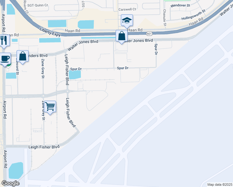 map of restaurants, bars, coffee shops, grocery stores, and more near 41 Butterfield Trail Boulevard in El Paso