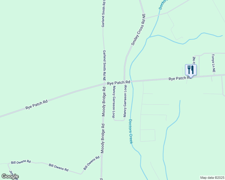 map of restaurants, bars, coffee shops, grocery stores, and more near 60 Mancy Garrason Road North East in Ludowici