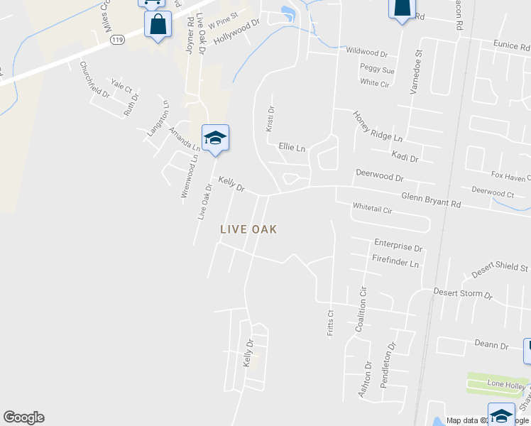 map of restaurants, bars, coffee shops, grocery stores, and more near 1070 Kelly Drive in Hinesville