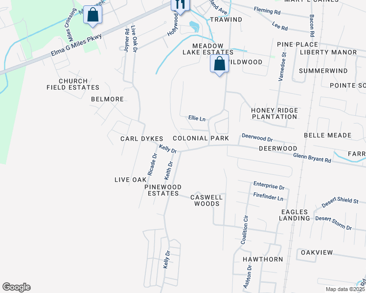 map of restaurants, bars, coffee shops, grocery stores, and more near 1100 Pineland Avenue in Hinesville