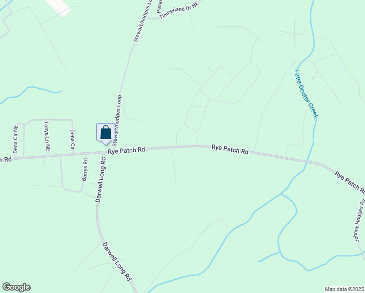 map of restaurants, bars, coffee shops, grocery stores, and more near Rye Patch Road in Ludowici