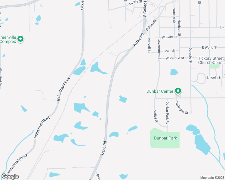 map of restaurants, bars, coffee shops, grocery stores, and more near 529 Aztec Road in Greenville