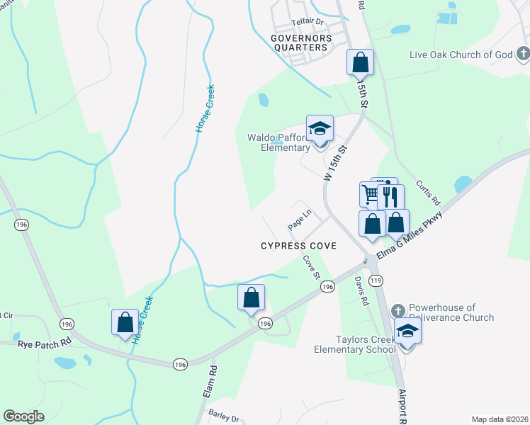 map of restaurants, bars, coffee shops, grocery stores, and more near 2716 Java Court in Hinesville