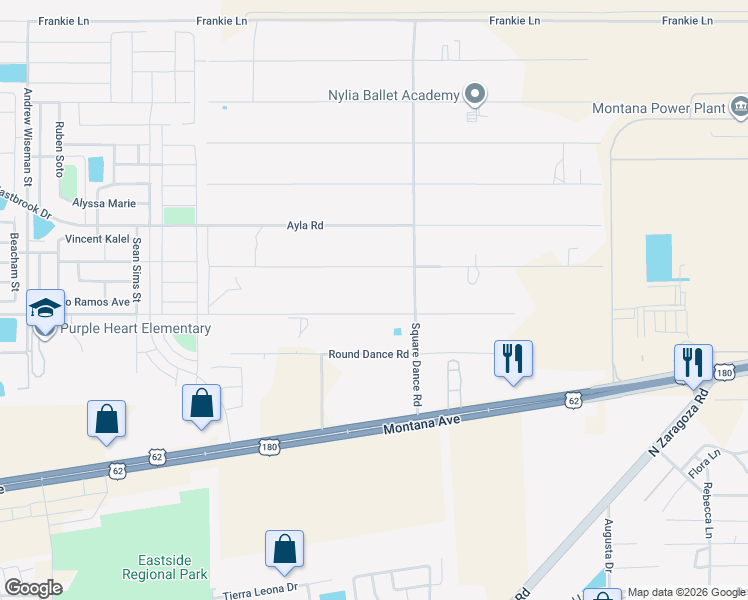 map of restaurants, bars, coffee shops, grocery stores, and more near 13241 Allemande Road in El Paso
