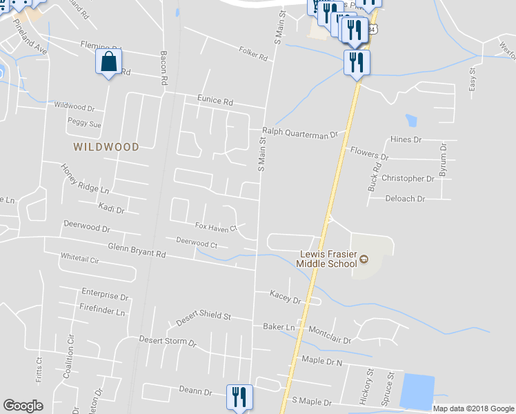 map of restaurants, bars, coffee shops, grocery stores, and more near 951 South Main Street Extension in Hinesville