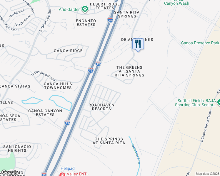 map of restaurants, bars, coffee shops, grocery stores, and more near 770 West Calle De La Pelotita in Green Valley