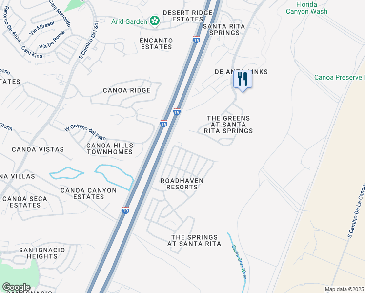 map of restaurants, bars, coffee shops, grocery stores, and more near 870 West Calle De La Pelotita in Green Valley