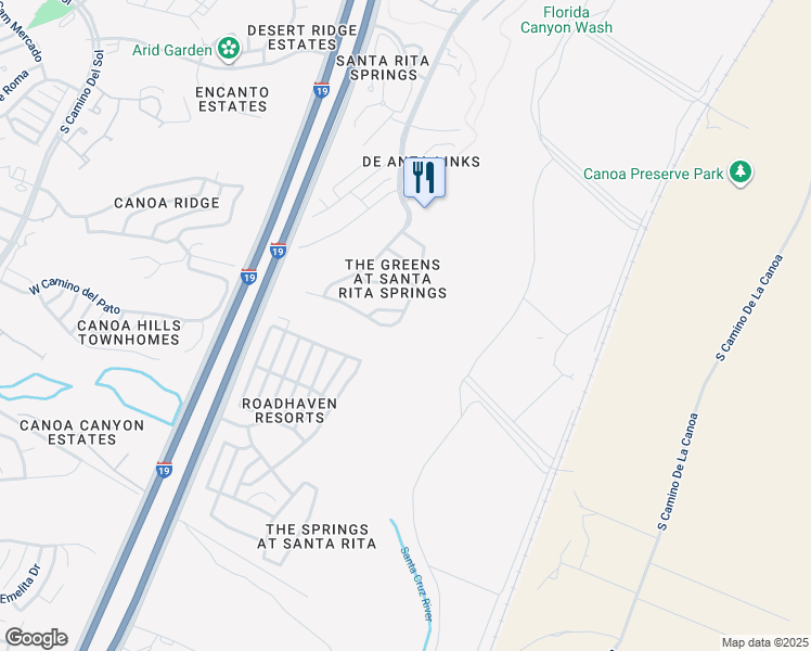 map of restaurants, bars, coffee shops, grocery stores, and more near 581 W Waterview Dr in Green Valley