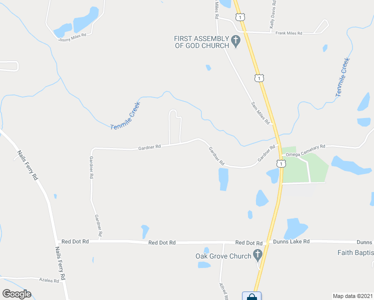 map of restaurants, bars, coffee shops, grocery stores, and more near 528 Gardner Road in Baxley