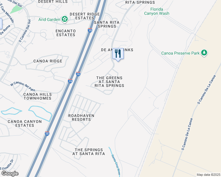 map of restaurants, bars, coffee shops, grocery stores, and more near 581 West Waterview Drive in Green Valley