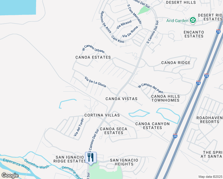 map of restaurants, bars, coffee shops, grocery stores, and more near 1669 West Calle Del Grajo in Green Valley