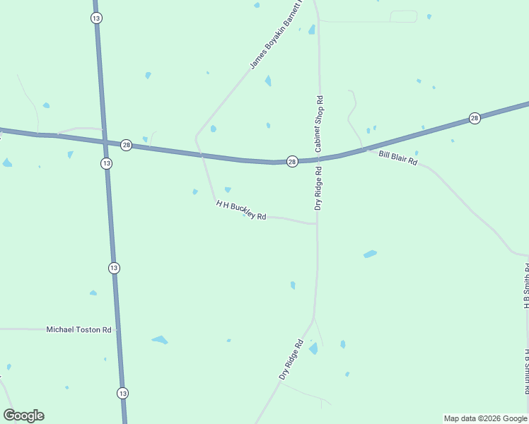 map of restaurants, bars, coffee shops, grocery stores, and more near 147 H H Buckley Road in Mendenhall