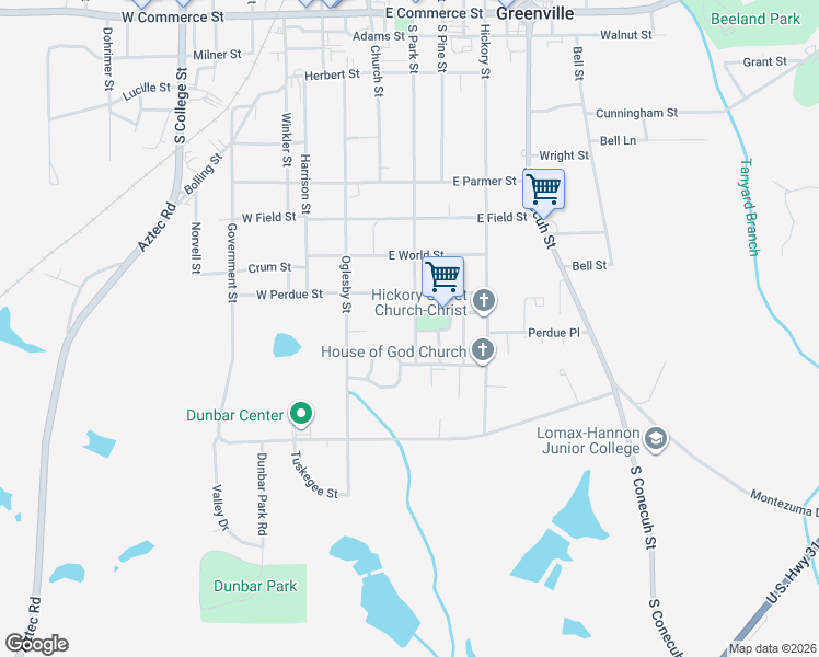 map of restaurants, bars, coffee shops, grocery stores, and more near 129-213 Garfield Street in Greenville
