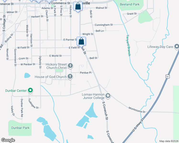 map of restaurants, bars, coffee shops, grocery stores, and more near 538 South Conecuh Street in Greenville