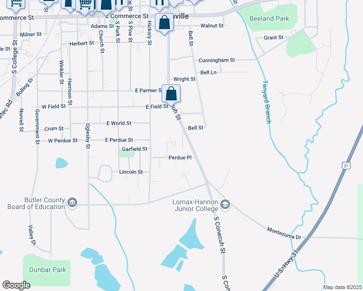 map of restaurants, bars, coffee shops, grocery stores, and more near 488 South Conecuh Street in Greenville