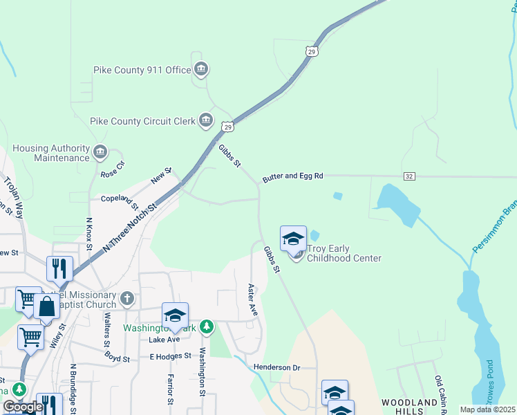 map of restaurants, bars, coffee shops, grocery stores, and more near 285 Gibbs Street in Troy