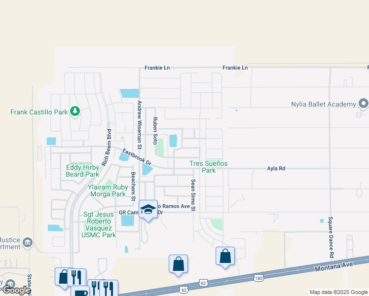 map of restaurants, bars, coffee shops, grocery stores, and more near 14470 Jasmin Maribel Drive in El Paso