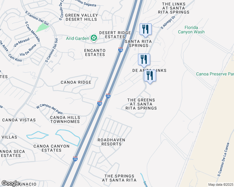 map of restaurants, bars, coffee shops, grocery stores, and more near 784 West Greenview Place in Green Valley