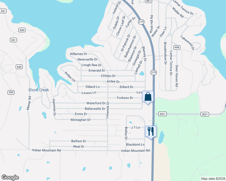 map of restaurants, bars, coffee shops, grocery stores, and more near in Lake Brownwood