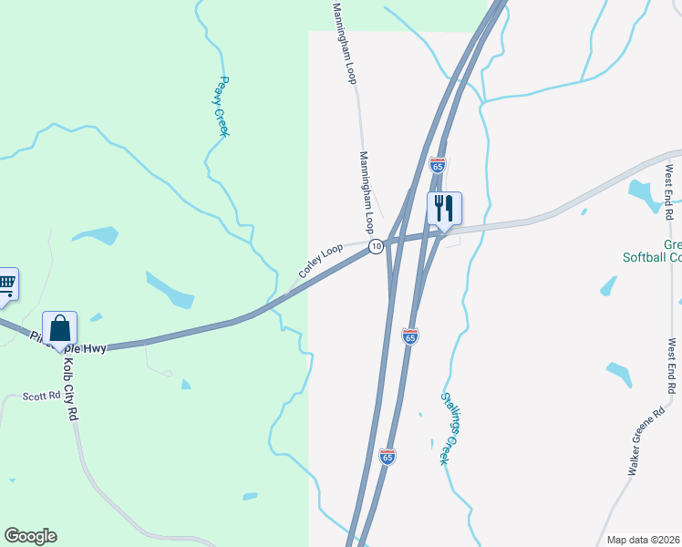 map of restaurants, bars, coffee shops, grocery stores, and more near 2741 Pineapple Highway in Greenville