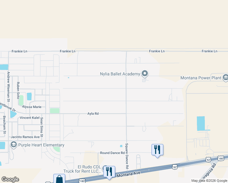map of restaurants, bars, coffee shops, grocery stores, and more near 13221 Boots Green Road in El Paso