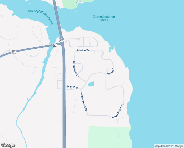 map of restaurants, bars, coffee shops, grocery stores, and more near Merion Dr in Eufaula