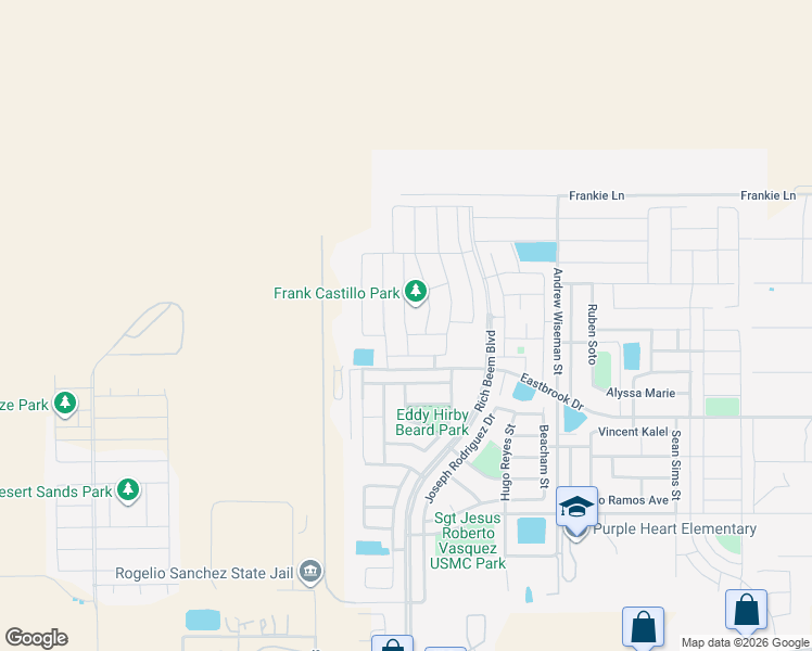 map of restaurants, bars, coffee shops, grocery stores, and more near 4949 Vincent James in El Paso