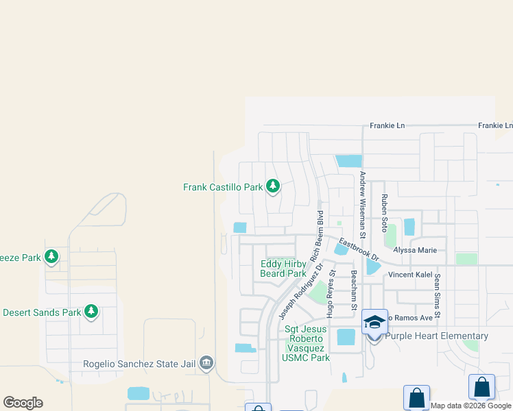 map of restaurants, bars, coffee shops, grocery stores, and more near 4949 Vincent James in El Paso