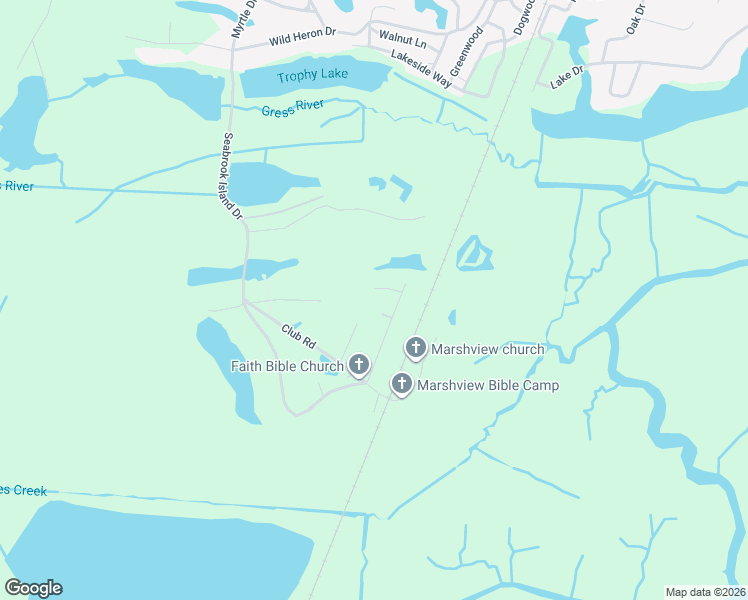 map of restaurants, bars, coffee shops, grocery stores, and more near 62 Pelican Cove Road in Midway