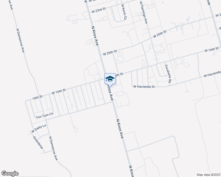 map of restaurants, bars, coffee shops, grocery stores, and more near 1480 North Knox Avenue in Odessa