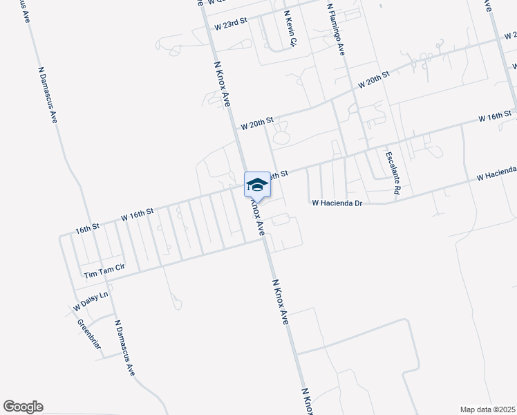 map of restaurants, bars, coffee shops, grocery stores, and more near 1480 North Knox Avenue in Odessa