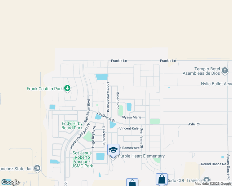 map of restaurants, bars, coffee shops, grocery stores, and more near 4933 Ruben Soto in El Paso