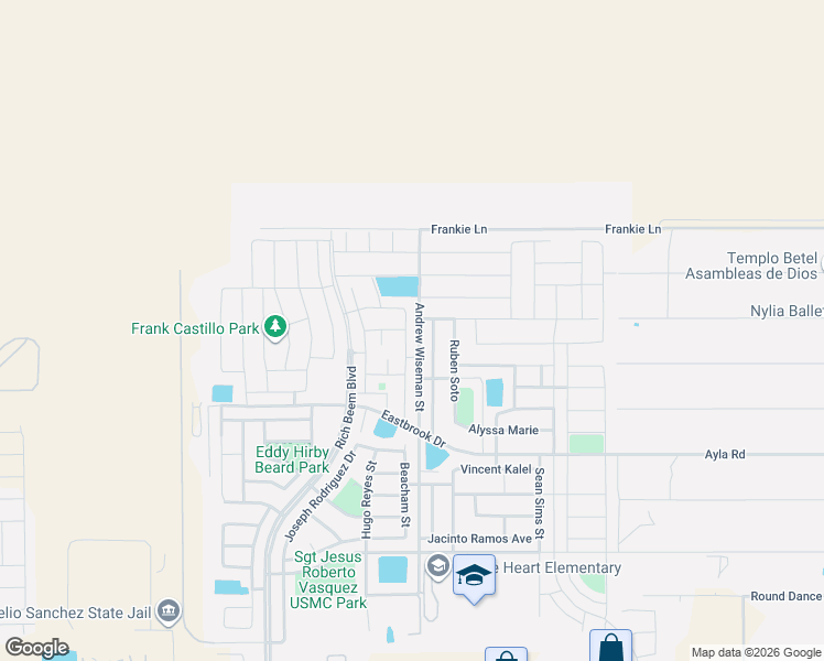 map of restaurants, bars, coffee shops, grocery stores, and more near 3144 Randall Joseph Street in El Paso
