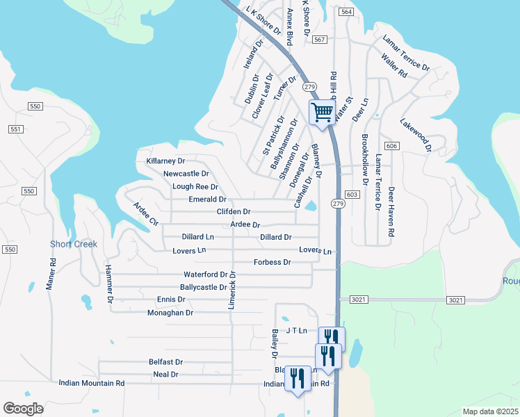 map of restaurants, bars, coffee shops, grocery stores, and more near 6940 Emerald Drive in Brownwood