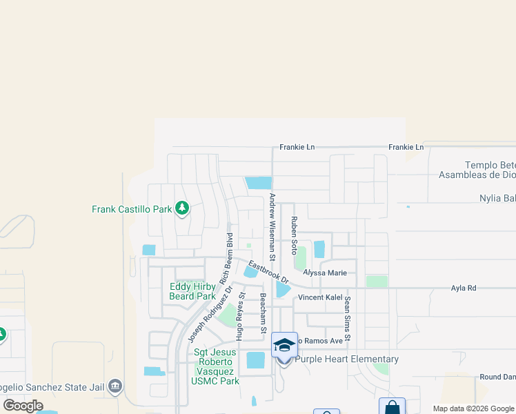 map of restaurants, bars, coffee shops, grocery stores, and more near 512 Delancey Street in El Paso